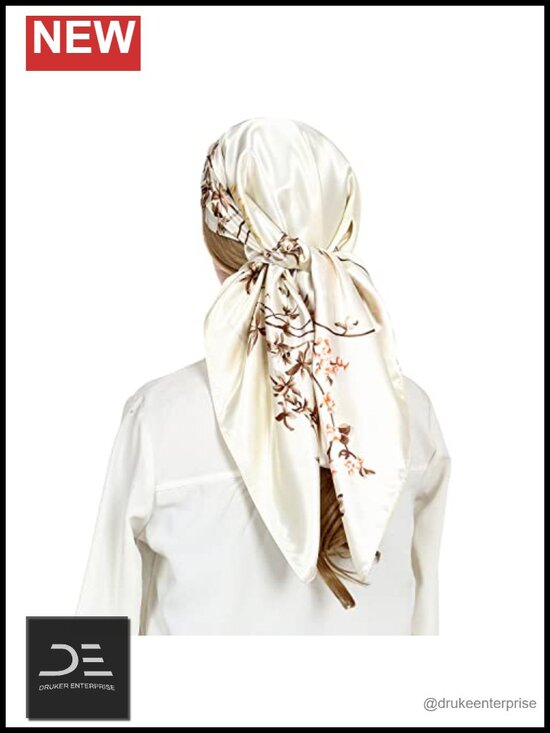 Accessories - Silk-like Satin Square Scarf for Hair Wrapping at Night 35 Inch Bandana